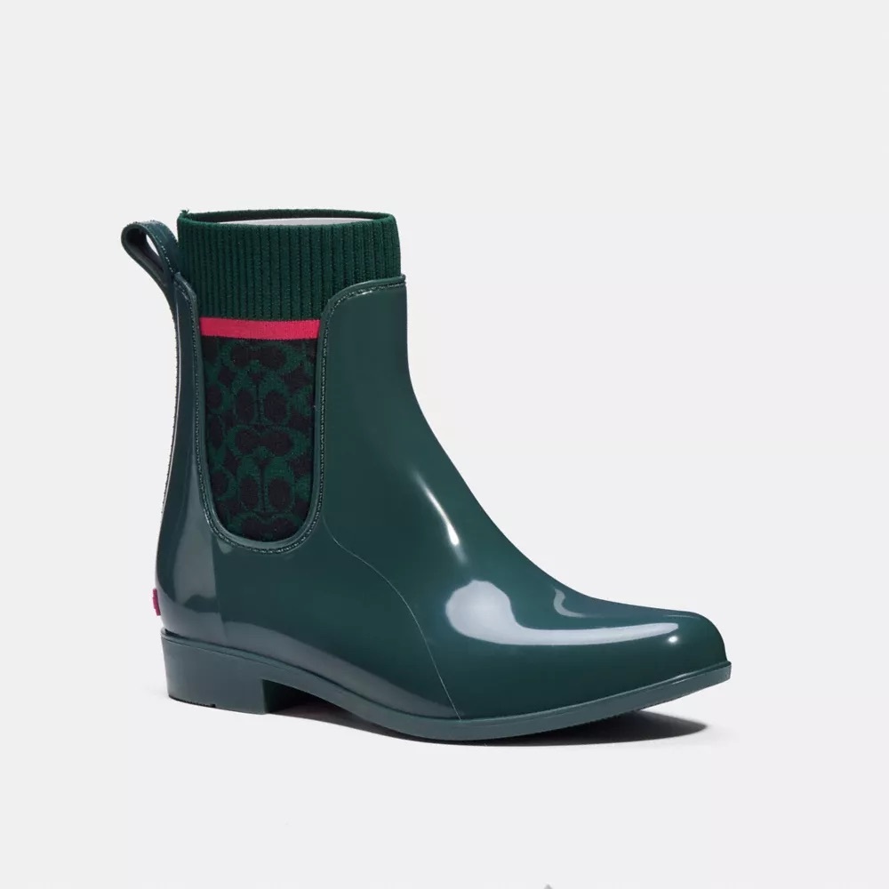 Green Coach Rain Booties size 9